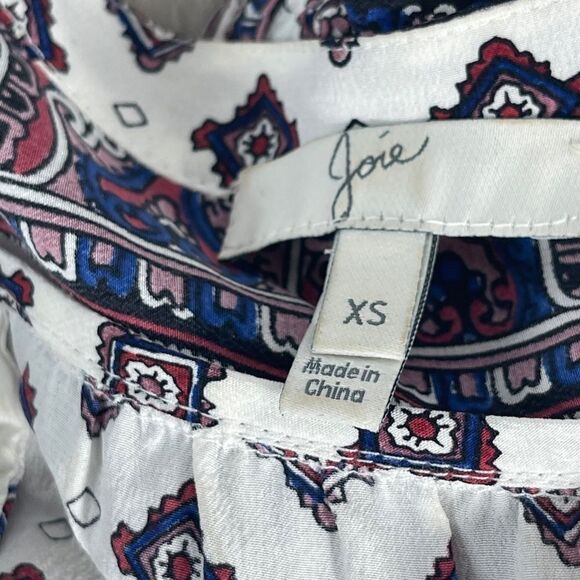 Joie Akeela White Print Long Sleeve Romper Sz XS - Picture 5 of 13